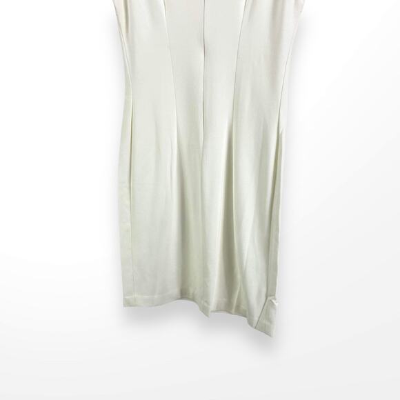 00s IMPERIAL Vintage White Belted Sheath Dress - Picture 8 of 9